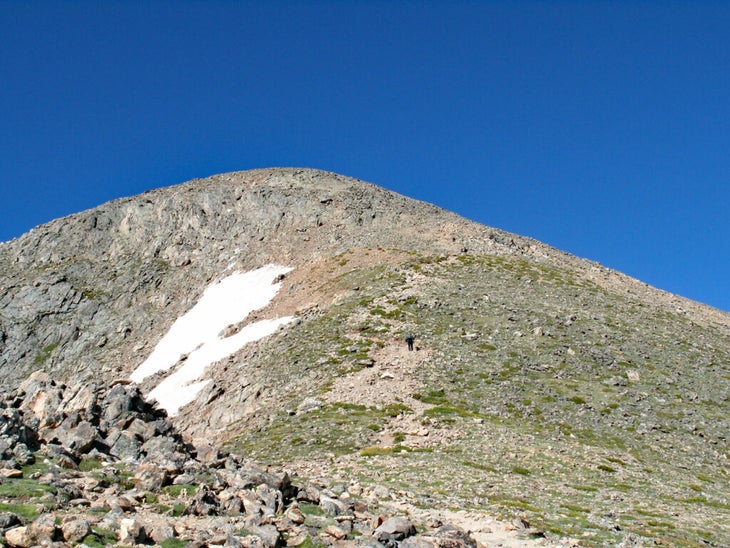 Terrain on Mount Elbert Colorado with Snow