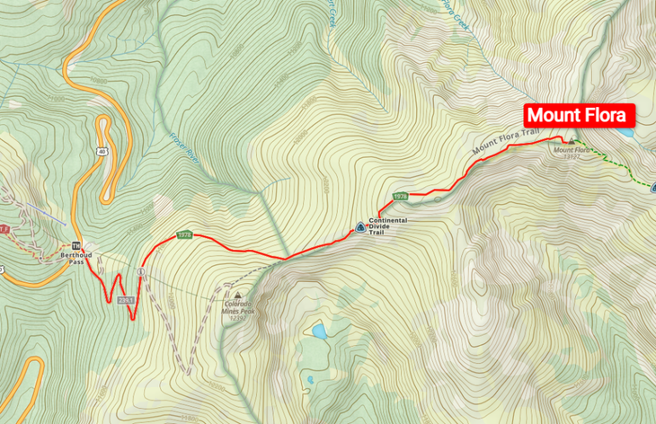 Gaia GPS Mount Flora Colorado Map