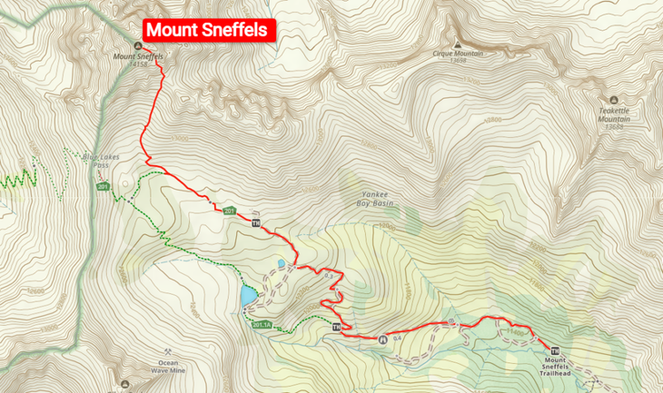 Mount Sneffels Map Colorado Gaia GPA