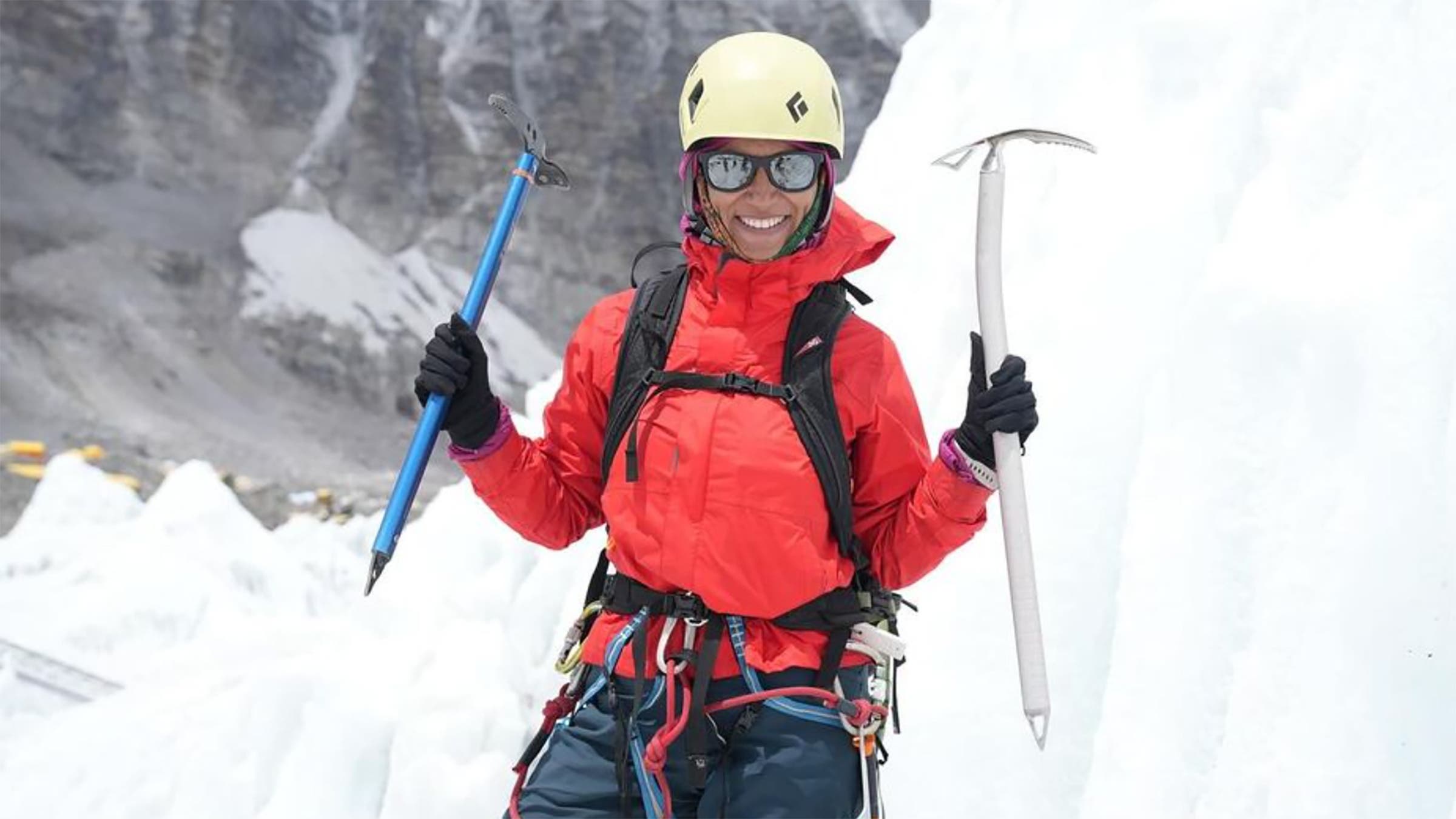 Mountaineer Purnima Shrestha on Mount Everest. 