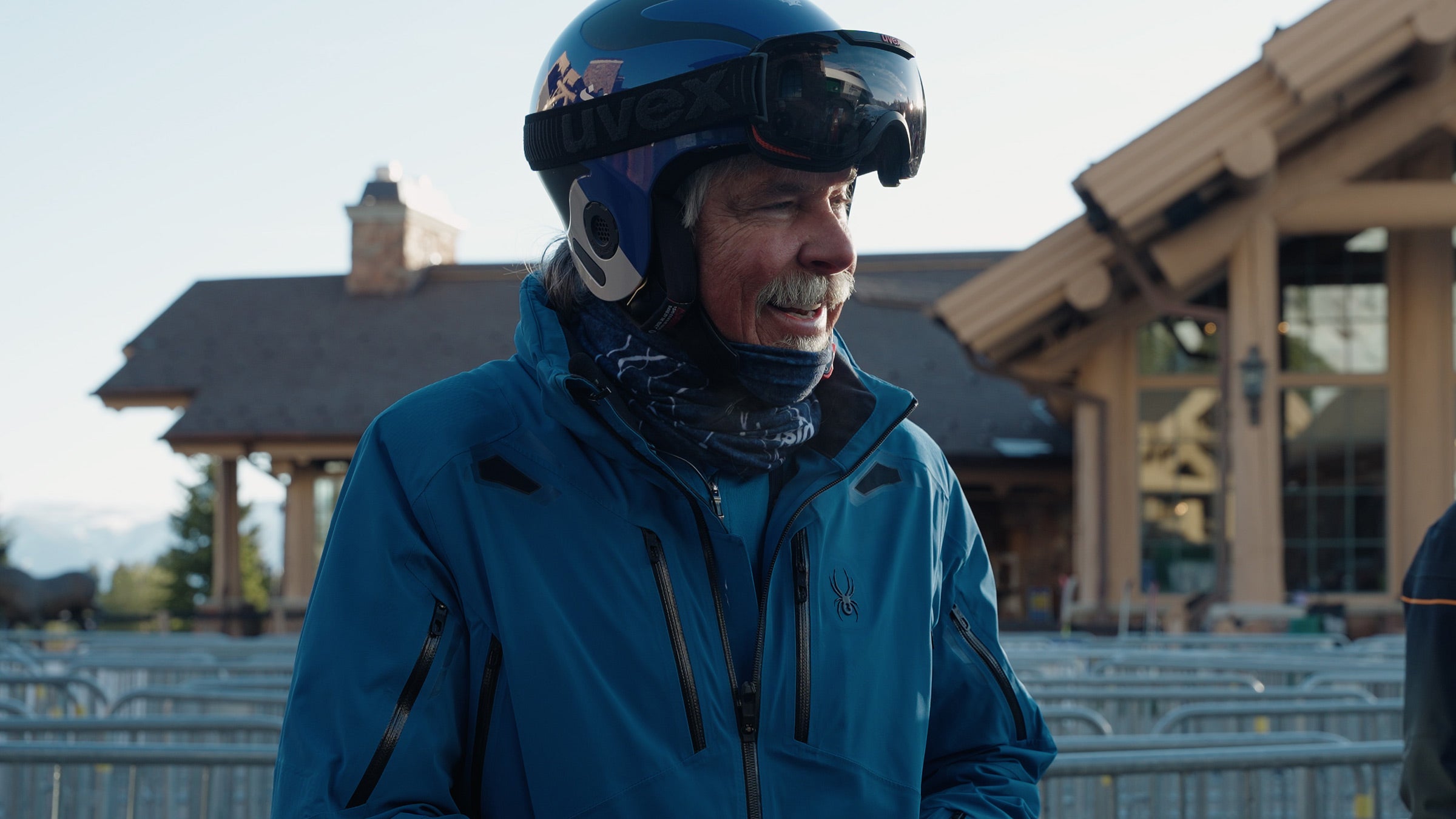 A 63-year-old man in a ski outfit