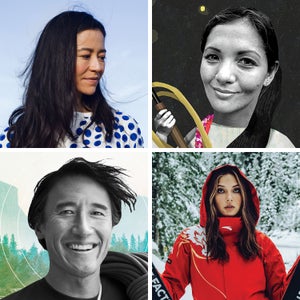 A collage of images from the stories featured in Outside's 