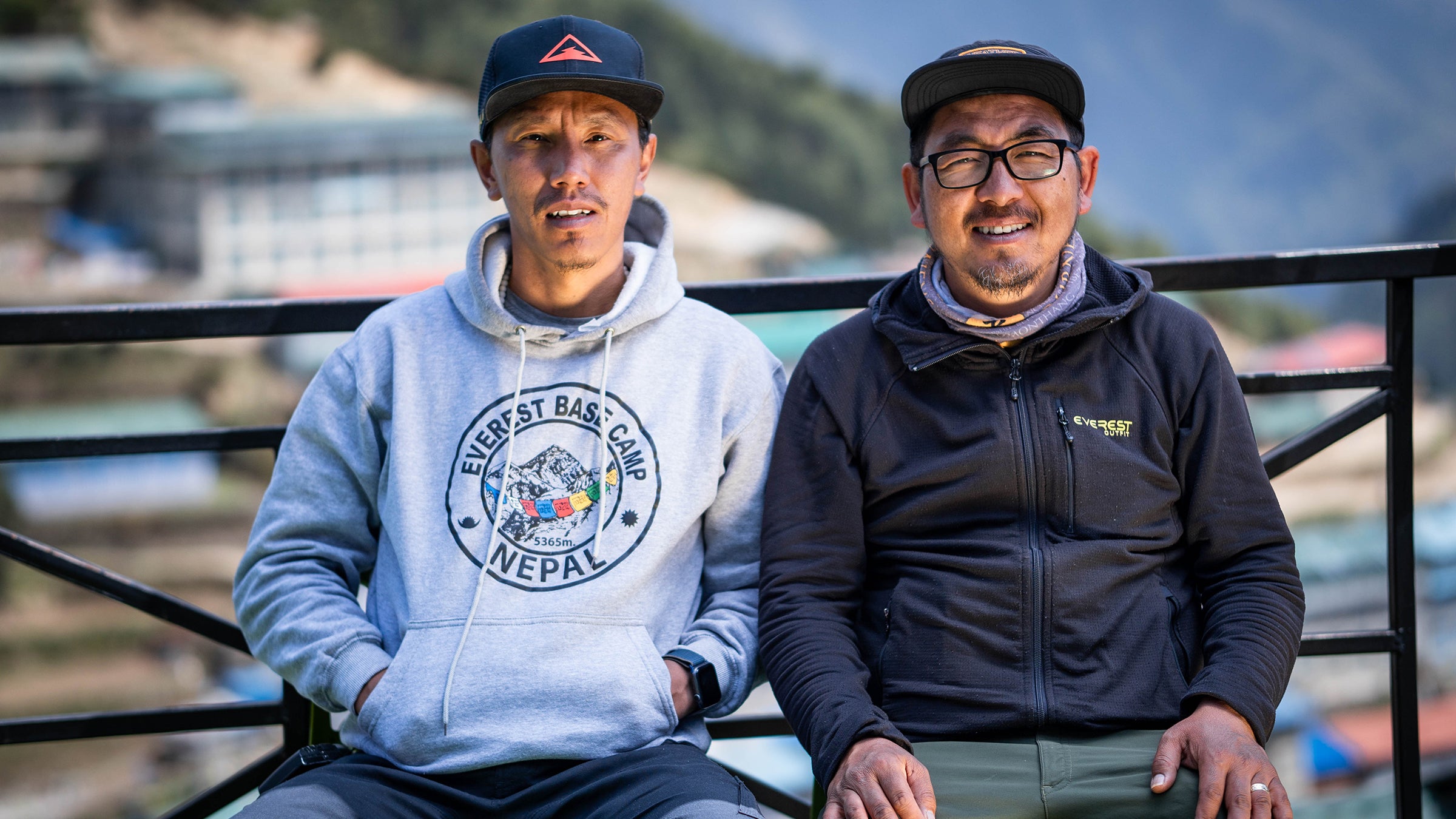 Ang Pemba Sherpa, grandson of Ten Tsewang Sherpa, and Nyima Tshering Sherpa, grandson of Palden Sherpa