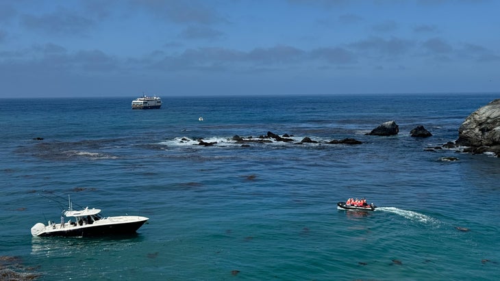 cruise, boats, bay in the Channel Islands