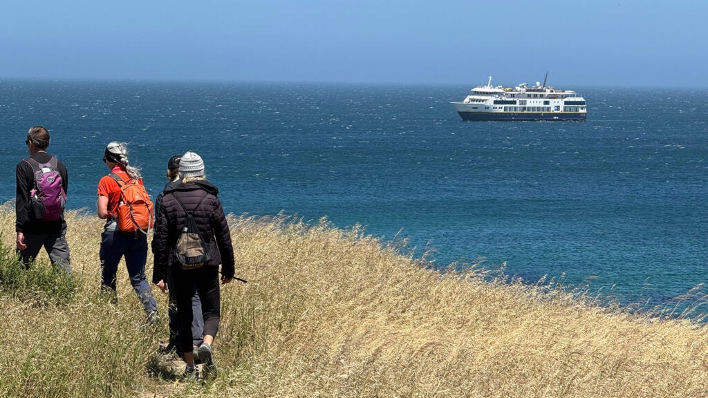 people hike in the Channel Islands