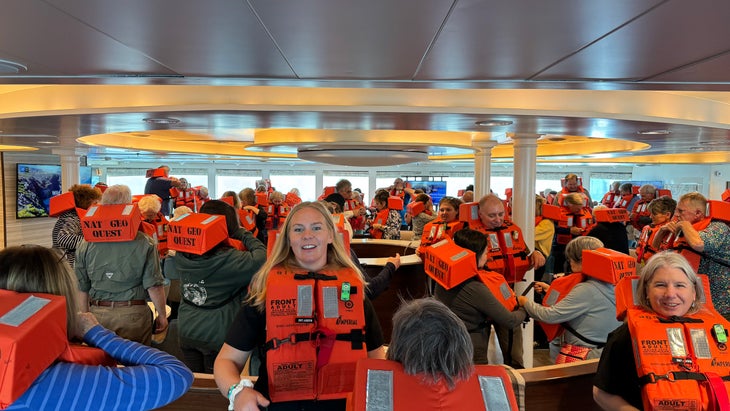 safety talk on a cruise ship