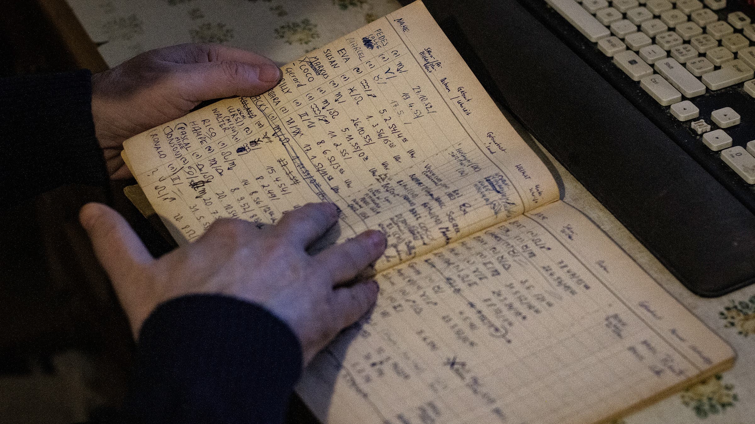 Jurgalski’s fixation with facts and figures long predates 8000ers.com. This old notebook is filled with friends’ dates of birth. Jurgalski takes particular delight in discovering what he calls “moments of synchronicity,” and dates that are related to other significant numbers in his life.