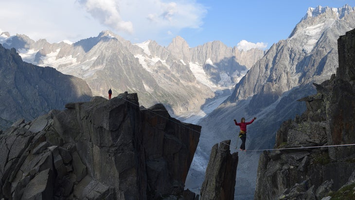 highlining in Chamonix, FranceEurope