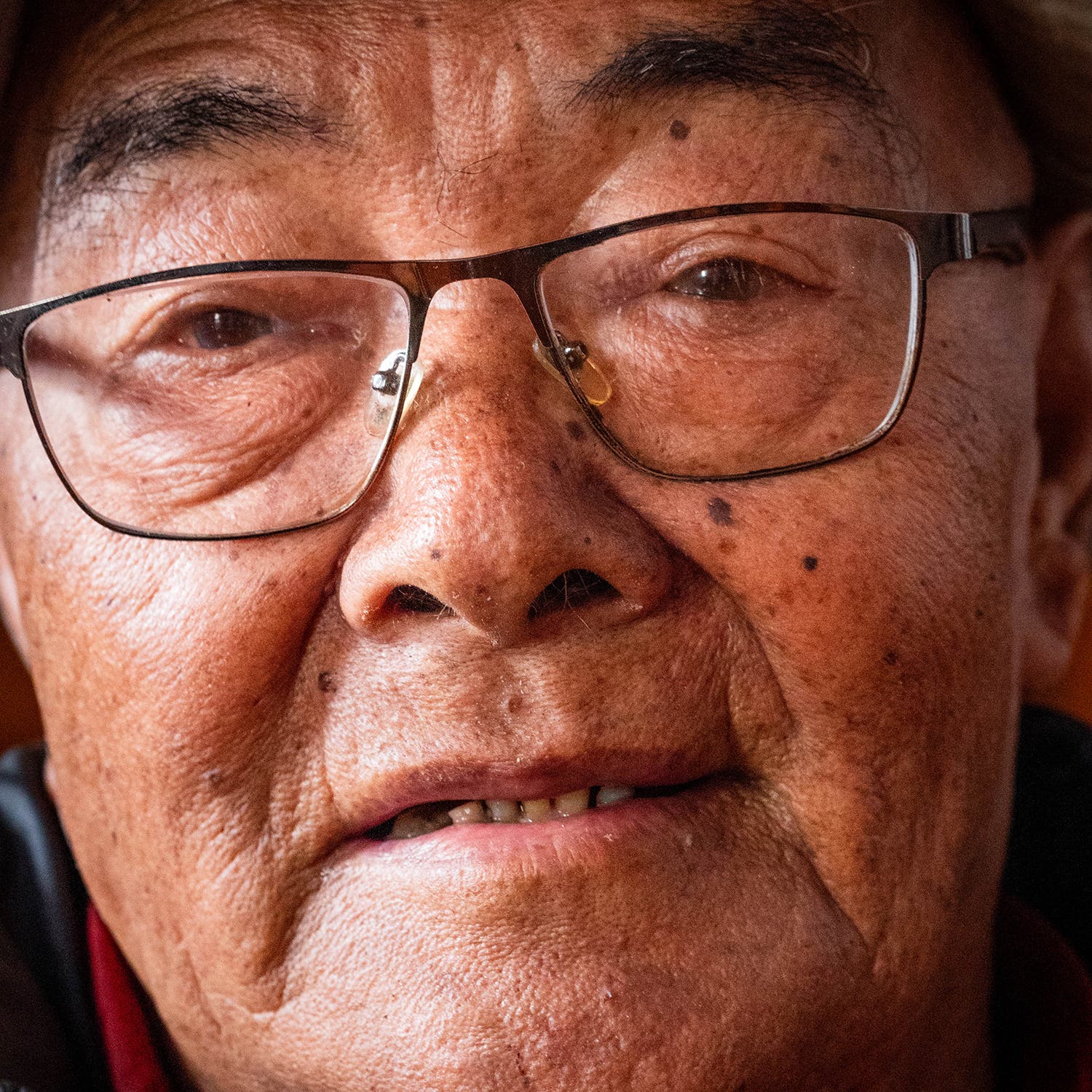 Kancha Sherpa, the only living member of the 1953 expedition, in Namche