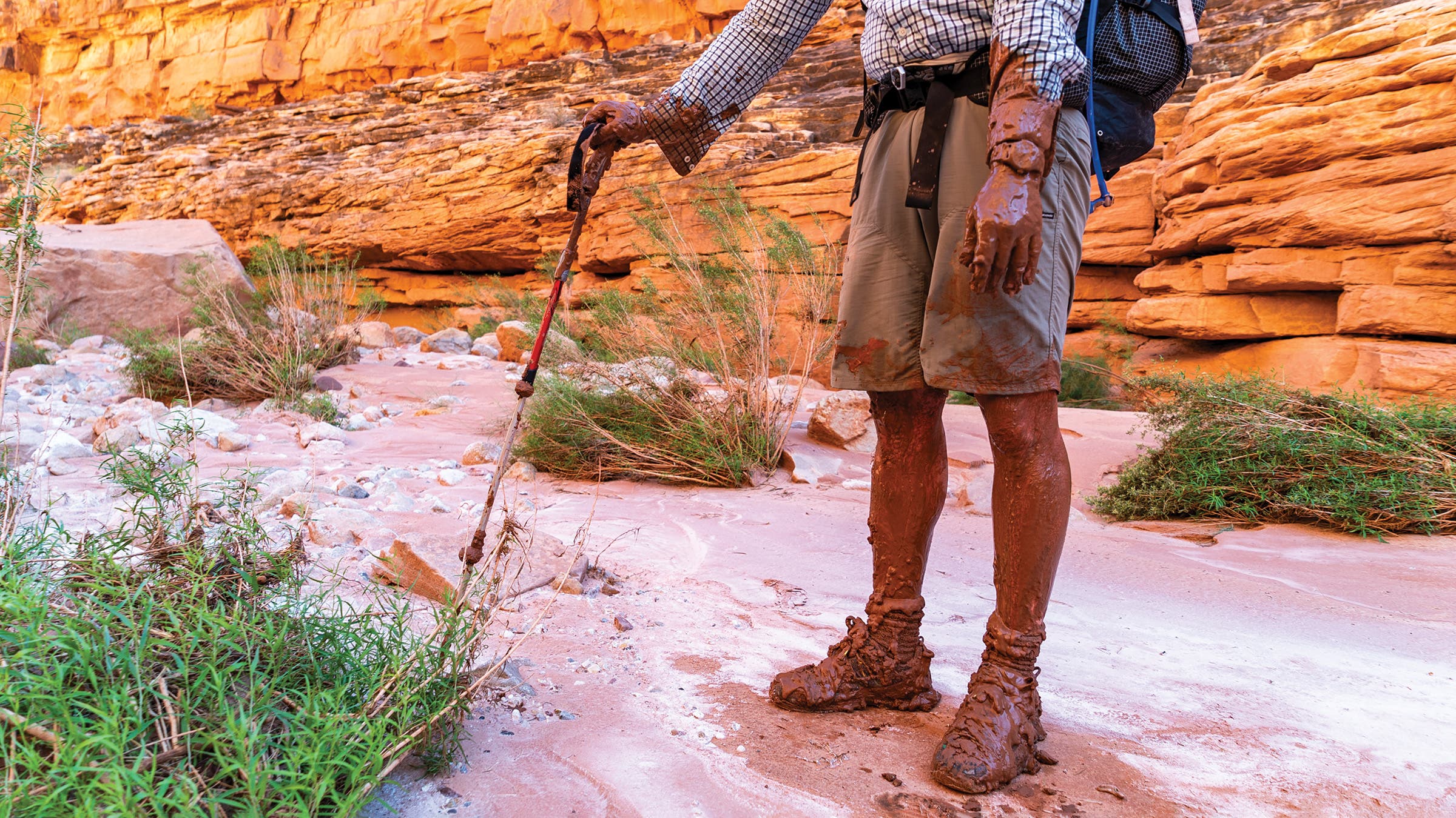 The author after taking a muddy spill on day four