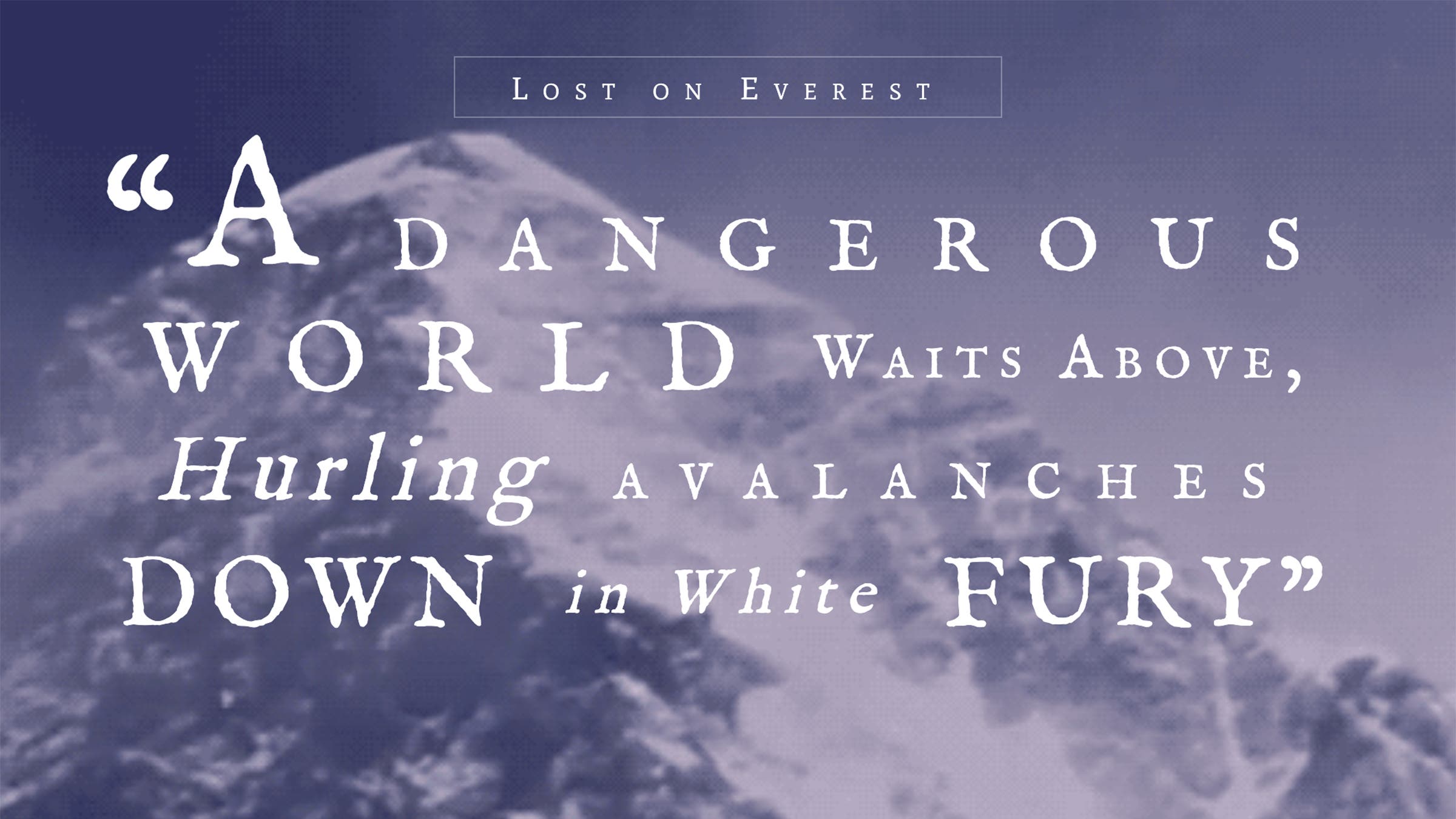 Still from the Outside Online feature, Lost on Everest