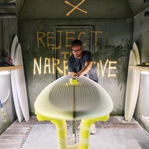 Matt Parker at the Album Surf gallery and shop in San Clemente, California