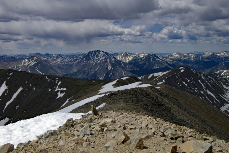 View from mount elbert, colorado's highest mountain at La Plata Peak