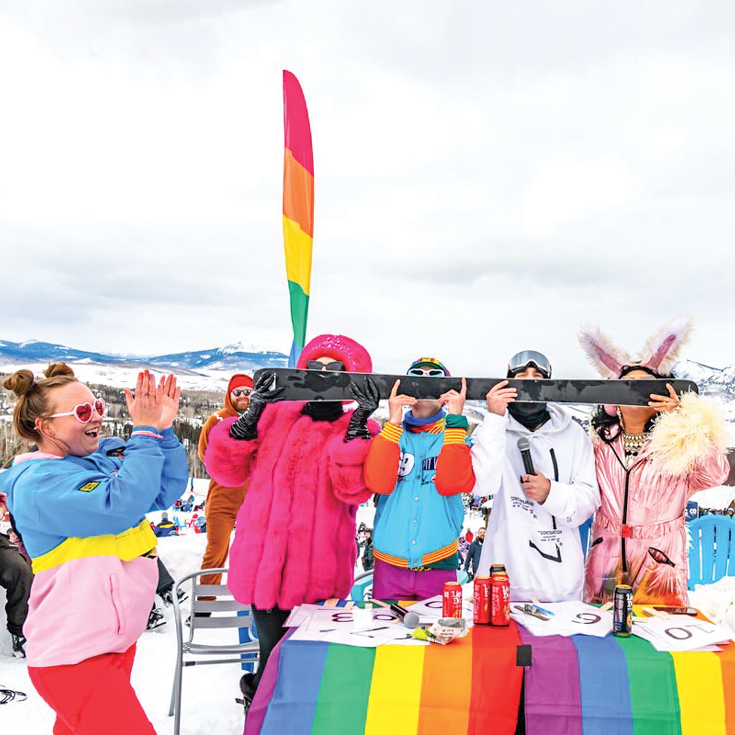 A proud shot ski at Gay Ski Week