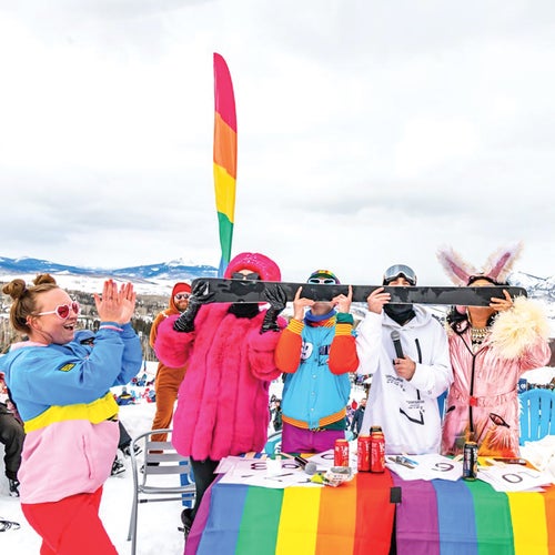 A proud shot ski at Gay Ski Week