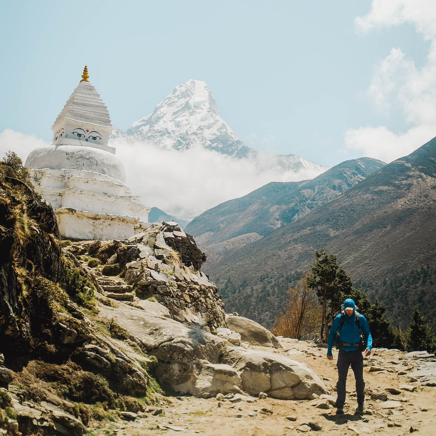 A view of Mount Ama Dablam from the village of Pangboche