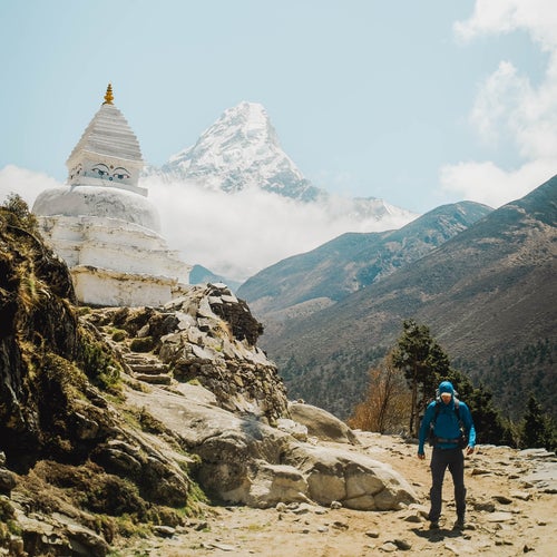 A view of Mount Ama Dablam from the village of Pangboche