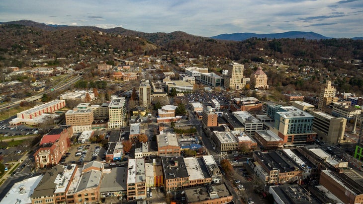 Asheville, North Carolina, from the air