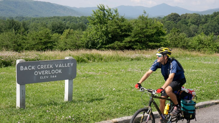 cyclist at Back Creek Valley Overlook, Virginia