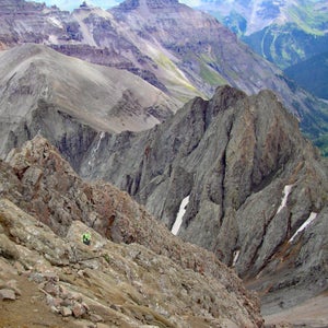 Mount Sneffels woman hiking in Colorado near summit