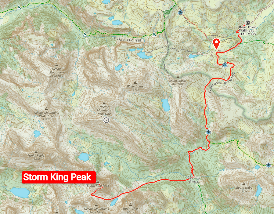 Gaia GPS Storm King Peak Map Colorado