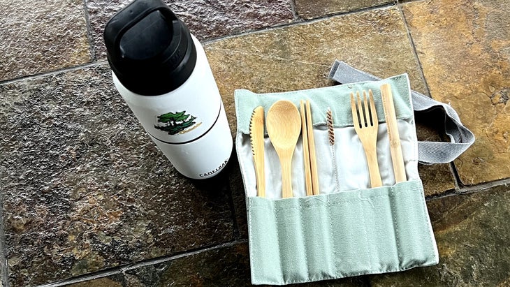 Leave No Trace at festivals by bringing your own water bottle and cutlery 