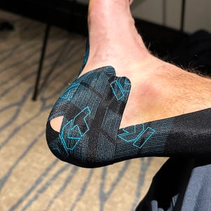 KT Tape Pro Ice applied to an Achilles tendon