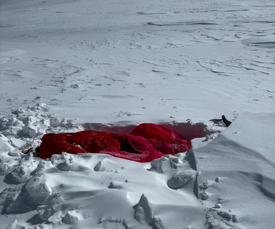 The snow trench where Bin Yusof and Lot spent three days.