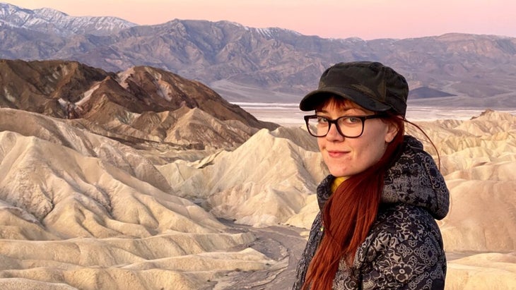 The author at sunset at Death Valley National Park’s Zabriskie Point