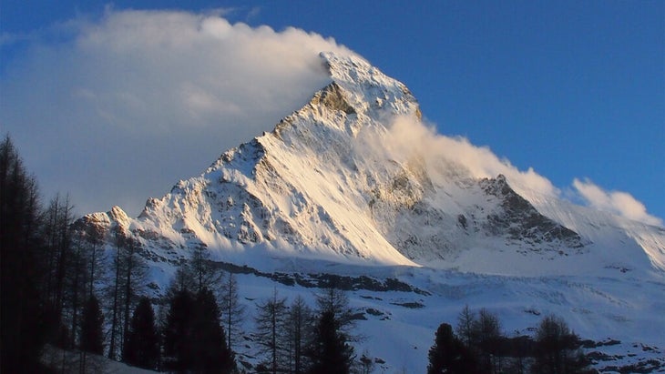 The East Face of the Matterhorn Sees a Rare Ski Descent