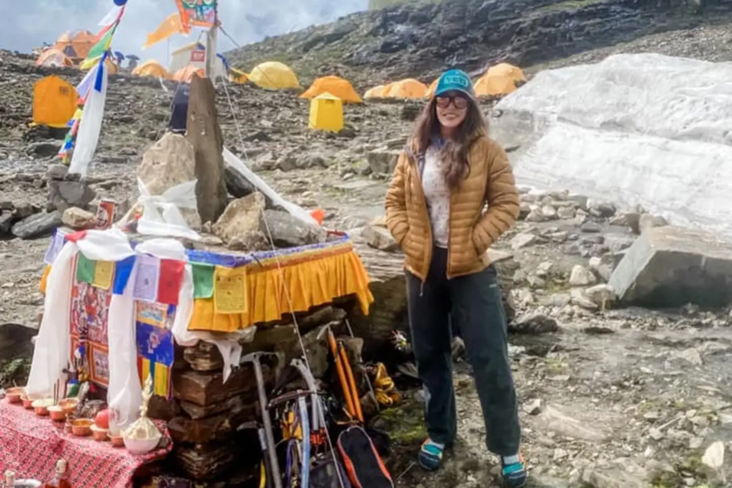 A woman at base camp