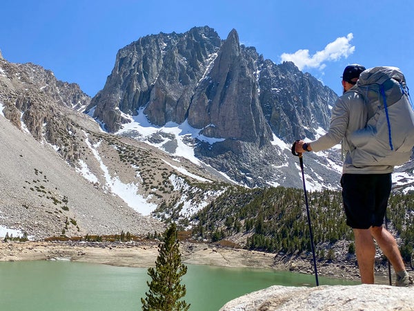 hiker in the Sierra Nevada mountains of California