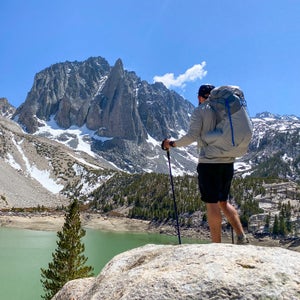 hiker in the Sierra Nevada mountains of California