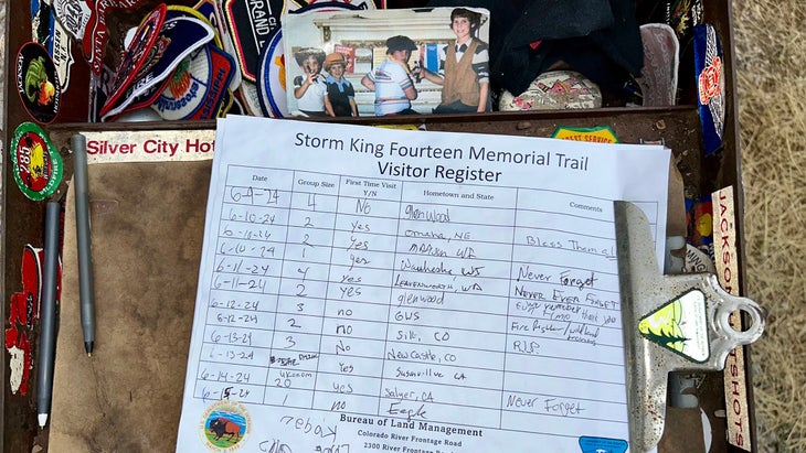 sign in at Storm King Mountain Memorial Trail