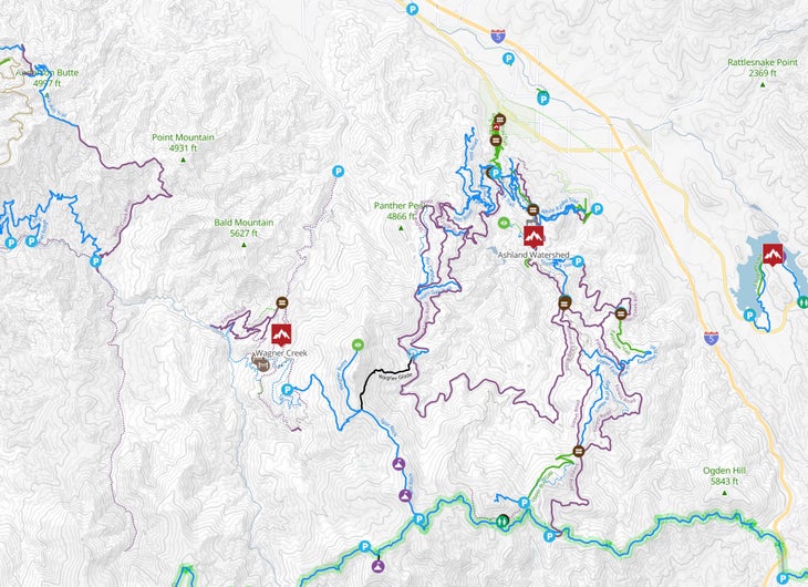 Gaia map Ashland Watersjed