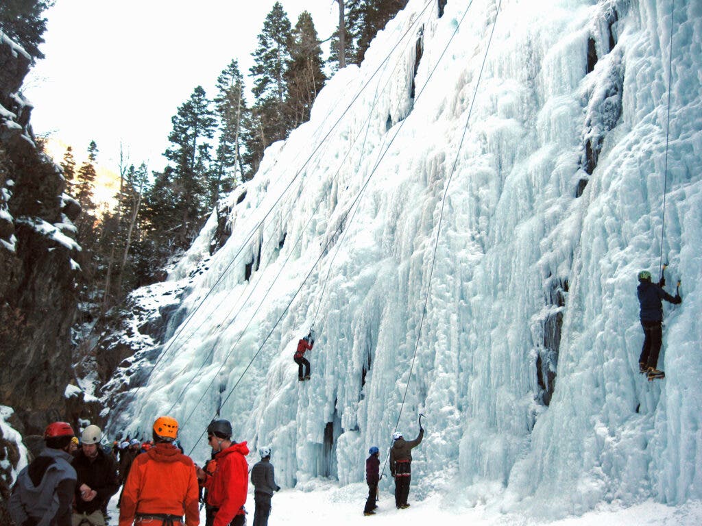 Ice climbers at Ouray Ice Park