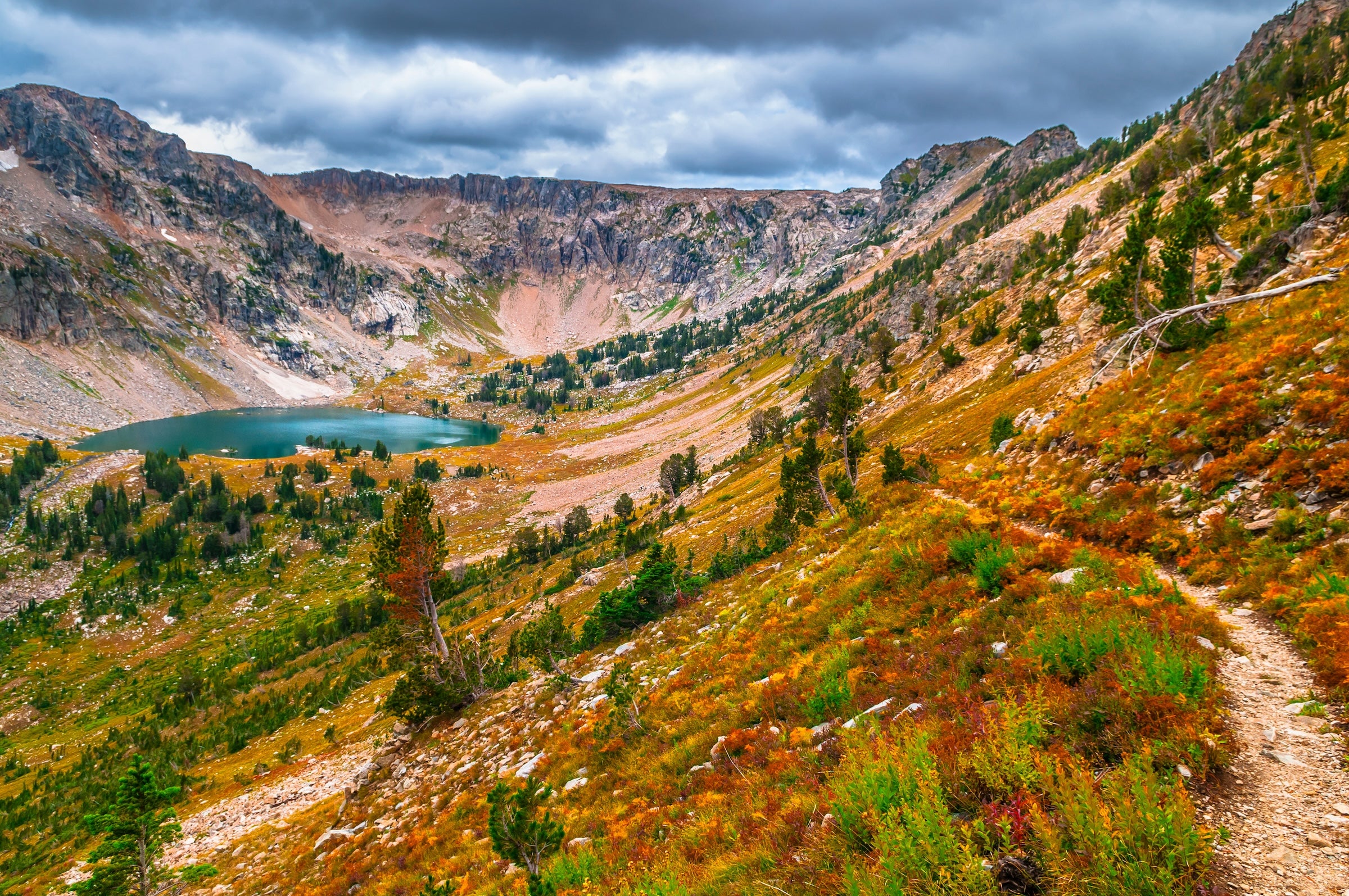 Teton National Park's Lake Solitude as seen from Paintbrush Divide.
