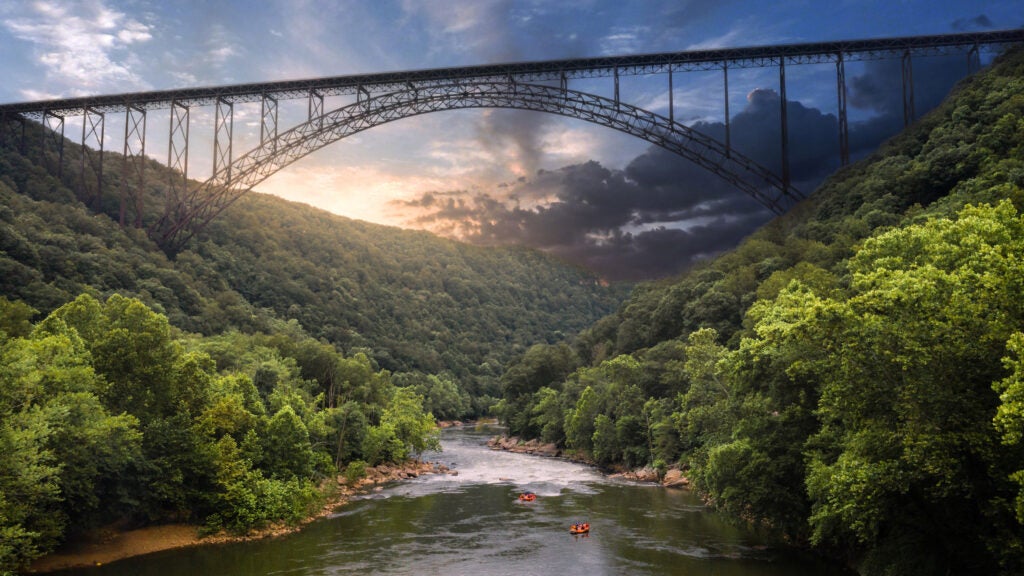 rafting below the New River Gorge Bridge