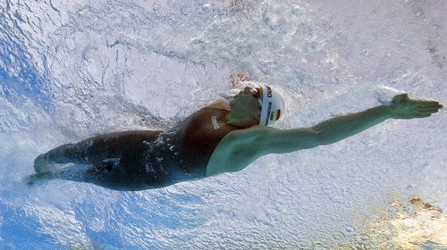 This underwater image shows Paul Biedermann competes during men's 200m freestyle final on July 28, 2009 at the FINA World Swimming Championships in Rome