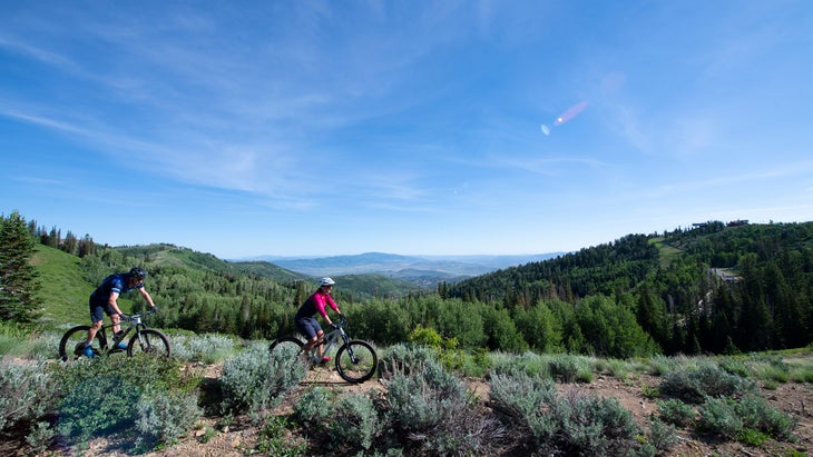 biking in Park City, Utah