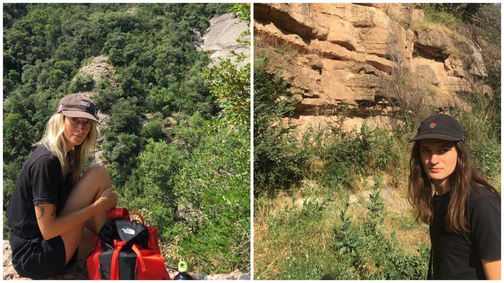 Olivia and her husband, Cam, climbing in Spain.