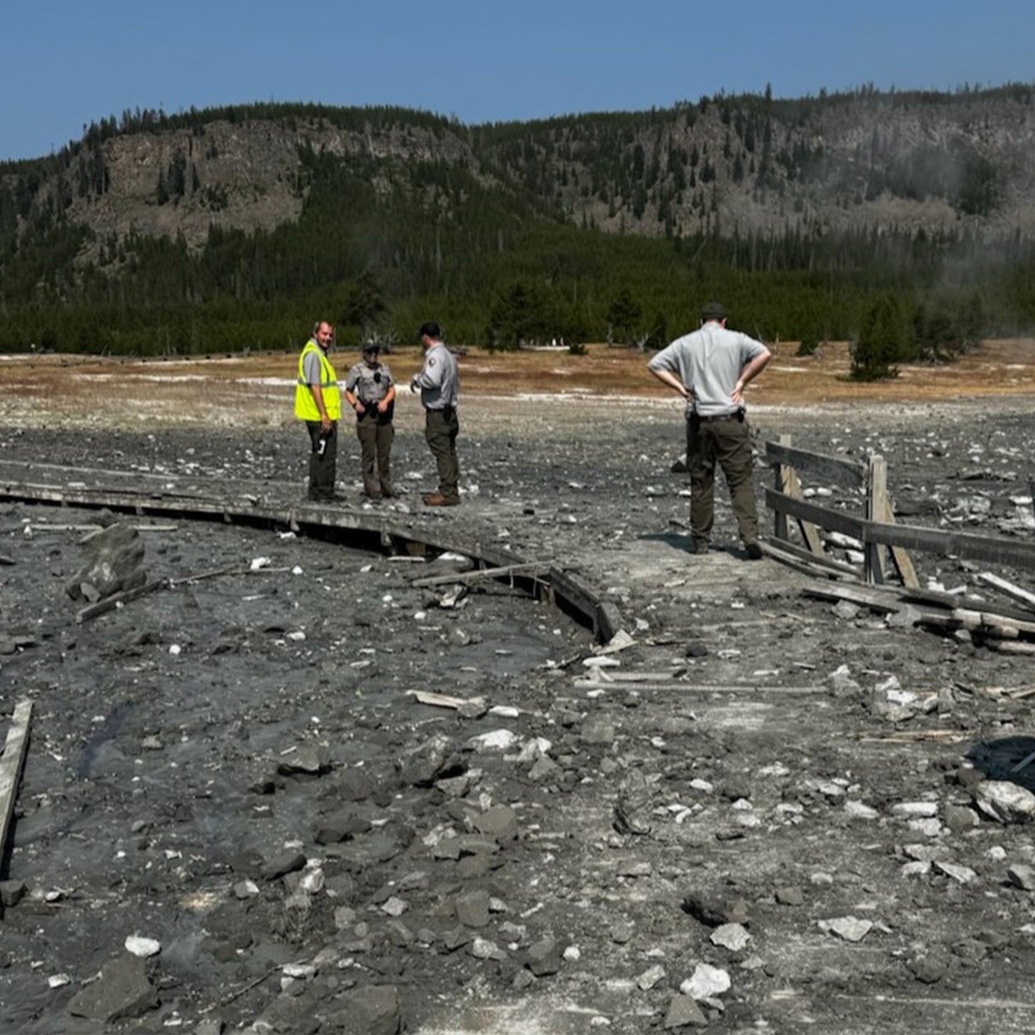 Explosion in yellowstone national park.