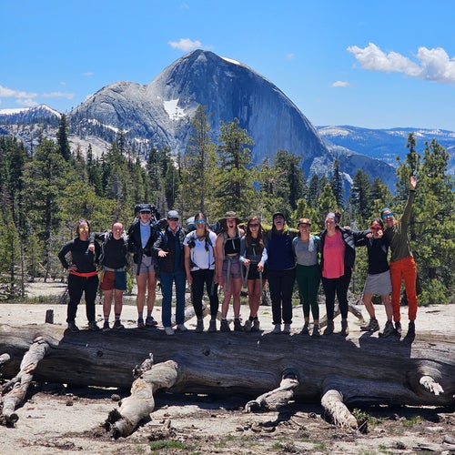 The merry group in front of Half Dome