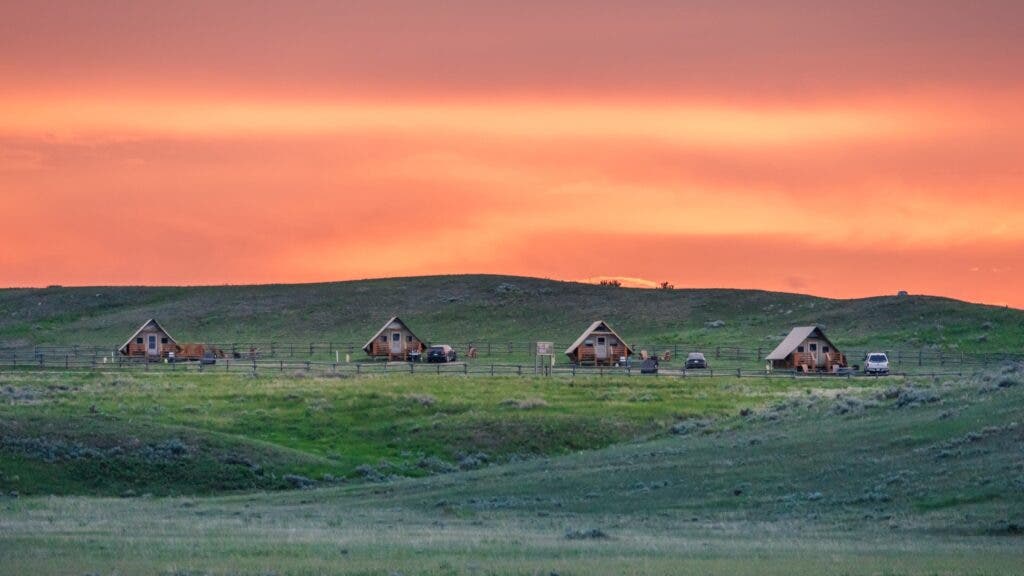 Otentik accommodations on the prairie at the Frenchman Valley Campground of Grasslands National Park
