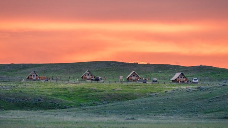 Otentik accommodations on the prairie at the Frenchman Valley Campground of Grasslands National Park