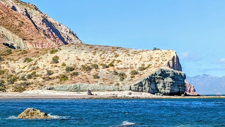 Camping on a remote beach