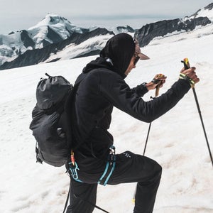 Kilian Jornet on stage 3 of the Alpine Connections project.