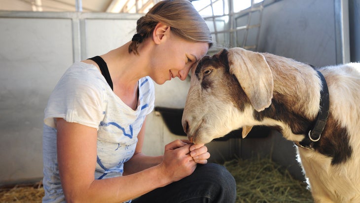 girl with goat