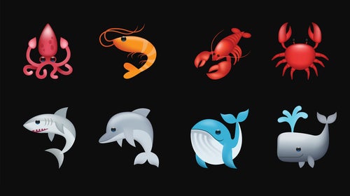 Aquatic animal emojis