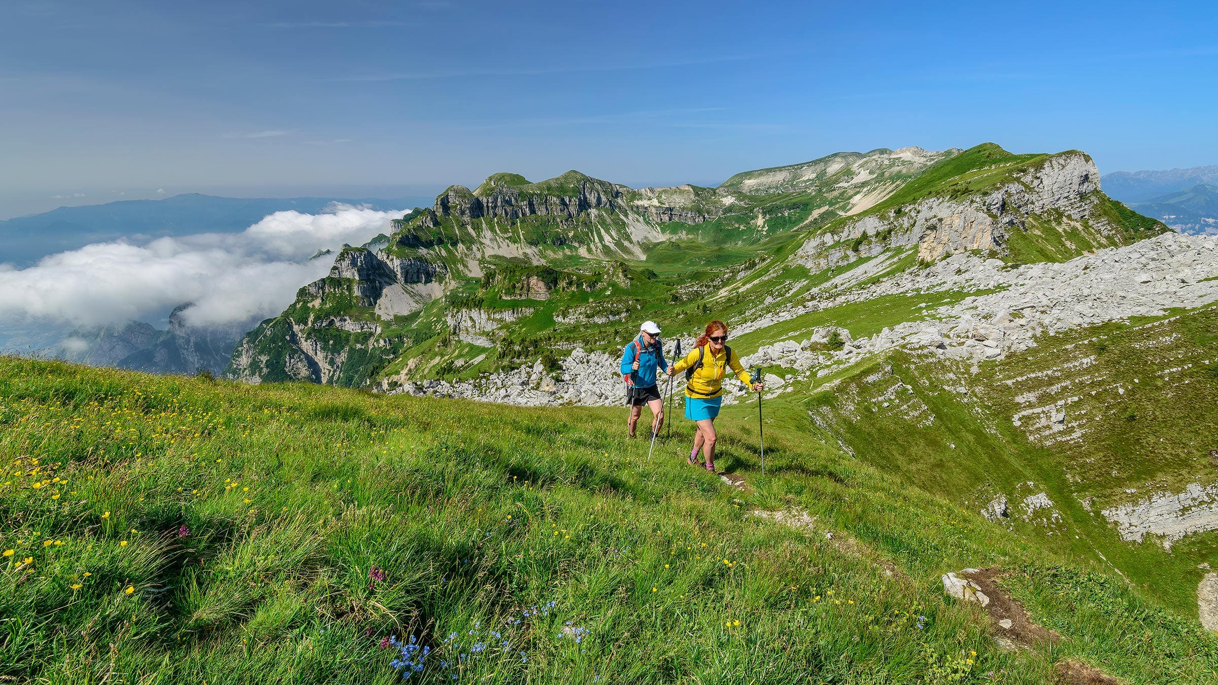 hikers in Dolomiti Bellunesi National Park